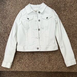 NWOT - Mudd Girls White Denim Jacket with stretch - Size 12